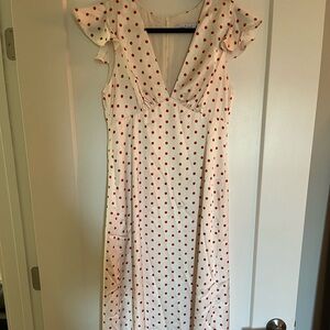 Petal & Pup White Maxi Dress with Red Polka Dots